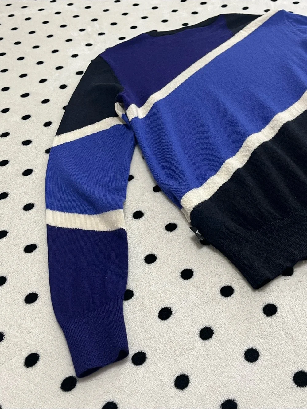 Emporio Armani Colorblock Striped Knit Crewneck Sweater Size S